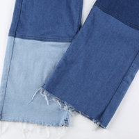 Free Shipping-High Waist Color Block Jeans  - Thumbnail 7