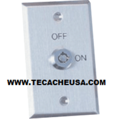 Exit key switch wall plate, rectangular, stainless steel - Thumbnail 3