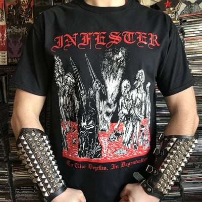  infester - "to the depths in degradation" t-shirt
