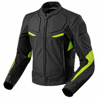 Men Yellow and Black Contrast Motorcycle Racing Jacket With Safety Pads - Thumbnail 4