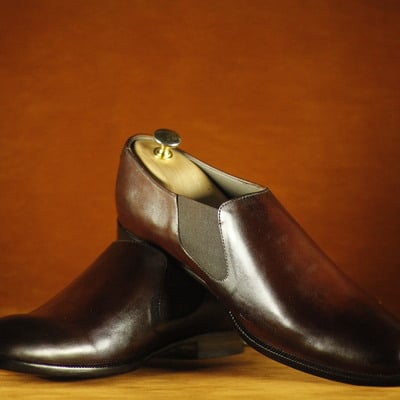 Handmade men's formal shoes, men's cordovan leather oxford shoes - Thumbnail 2