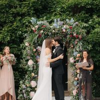 Elegant Mermaid Off the Shoulder White Satin Lace Wedding Dresses - Thumbnail 3