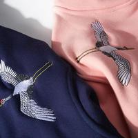 Harajuku Crane Hoodie Sweatshirt - Thumbnail 6
