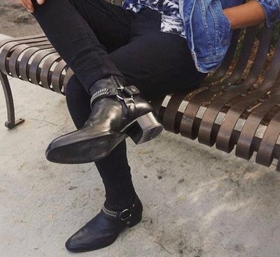 New Handmade Black Leather Stylish Motorcycle Zip Fastening Boots for Men's