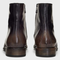 Handmade Mens Cordovan Square toe Side zipper boot, Men brown leather boots - Thumbnail 1