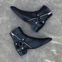 New Handmade Black Leather Stylish Motorcycle Zip Fastening Boots for Men's - Thumbnail 4