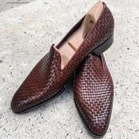 New Handmade Pure Brown Leather Stylish Loafer Shoes for Men's - Thumbnail 4
