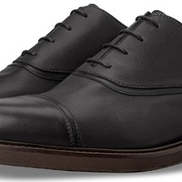 Men Oxford Cap Toe Lace Up Handmade Contrast Sole Real Leather Formal Shoes - Thumbnail 4