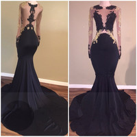 Long Sleeve Charming prom dress, sexy prom dress,Charming prom dress, long prom dress,prom dresses, elegant prom dress, prom dress,843 - Thumbnail 1
