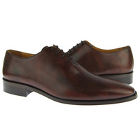 Customize Brown Wholecut Lace Up Real Leather Men Oxford Lace Up Formal Shoes - Thumbnail 1