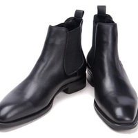 Chelsea Handmade Elastic Panel Genuine Leather Back Pull Formal Ankle Boots - Thumbnail 1