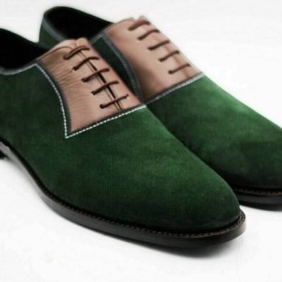 Oxford ambrosial green suede tan vintage leather business reliable formal shoes
