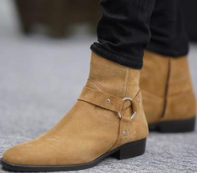 Brown Genuine Leather Suede Western Boots