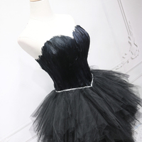 Unique tulle high low prom dress A line evening dress - Thumbnail 6