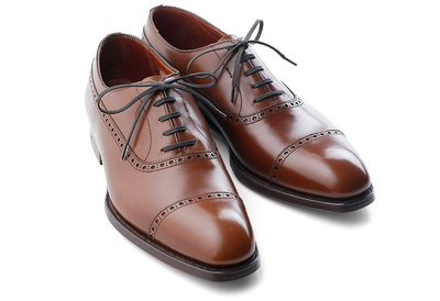 Light Weight Amber Brown Cap Toe Oxford Premium Leather Men's Dress Shoes