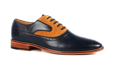 Handmade Two Tone Oxford Genuine Suede Leather Shoes For Men