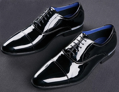 Luxury Black Patina Handmade Cap Toe Pure Leather Men Balmoral Formal Shoes