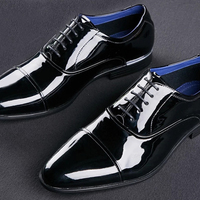 Luxury Black Patina Handmade Cap Toe Pure Leather Men Balmoral Formal Shoes - Thumbnail 1