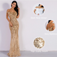 2021 Summer Sexy Bra Party Dress Sequin Maxi Dress Off the Shoulder Bodycon Elegant Wedding Women Dresses,122 - Thumbnail 2