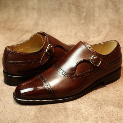 Handmade classic oxfords shoes,men monk cap toe shoes,office formal dress shoes - Thumbnail 3