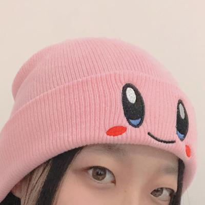 Cute cartoon sweet eyes knitted hat warm hat