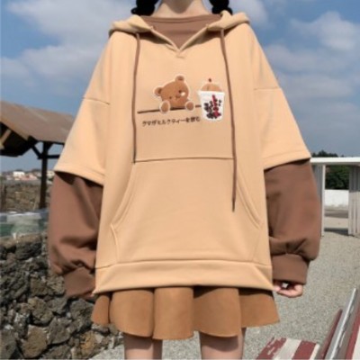 Cozy kawaii harajuku bear aesthetic hoodie - Thumbnail 2