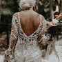 Boho Lace Long Sleeves Spring Wedding Dresses-1