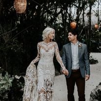 Boho Lace Long Sleeves Spring Wedding Dresses