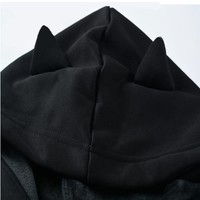 Gothic Harajuku Black Cat Ears Hoodie - Thumbnail 3