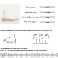 Stylish Transparent Heels Lace up Motorcycle Boots - Thumbnail 9