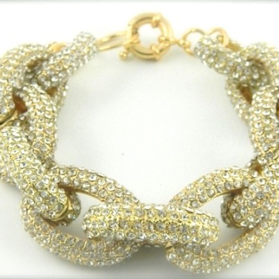 Crystal enamal links bracelet