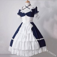 Vintage Lace Ball Gown Lolita Gothic Dress - Thumbnail 1