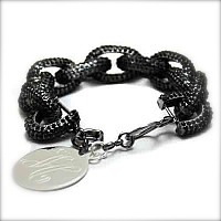 ENGRAVED CRYSTAL ENAMAL LINKS BRACELET