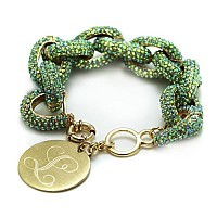 ENGRAVED CRYSTAL ENAMAL LINKS BRACELET - Thumbnail 1