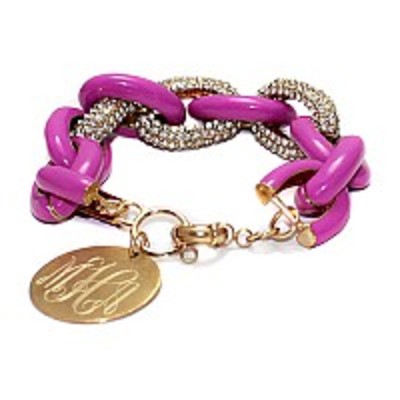 Engraved solid crystal enamal links bracelet - Thumbnail 2