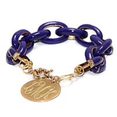 Engraved enamal links bracelet