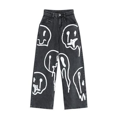 Free shipping-wasted happy face jeans - Thumbnail 3