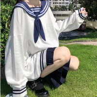 Preppy Style Sailor Spring and Autumn Hoodies - Thumbnail 3
