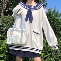 Preppy Style Sailor Spring and Autumn Hoodies - Thumbnail 5