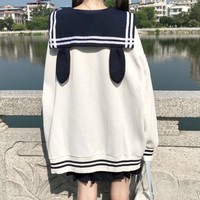 Preppy Style Sailor Spring and Autumn Hoodies - Thumbnail 8