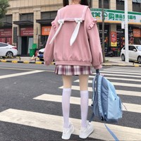 Sailor Collar Kawaii Bunny Ears Hoodies - Thumbnail 1
