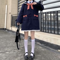 Kawaii Doll Collar Vintage Sweet Bow Coats - Thumbnail 3