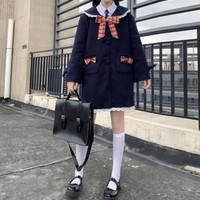 Kawaii Doll Collar Vintage Sweet Bow Coats - Thumbnail 5