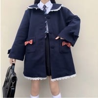 Kawaii Doll Collar Vintage Sweet Bow Coats - Thumbnail 6