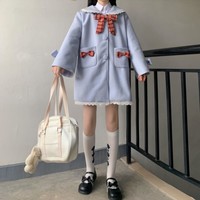 Kawaii Doll Collar Vintage Sweet Bow Coats - Thumbnail 9