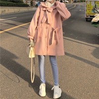 Cute Woolen Bowknot Jacket Coat - Thumbnail 1
