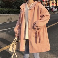 Cute Woolen Bowknot Jacket Coat - Thumbnail 2