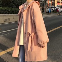 Cute Woolen Bowknot Jacket Coat - Thumbnail 5