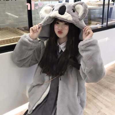 Japanese kawaii lolita koala ears hooded jacket