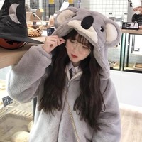 Japanese Kawaii Lolita Koala Ears Hooded Jacket - Thumbnail 3